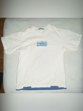 Aelfric Eden White Short Sleeve Tee with Blue Logo